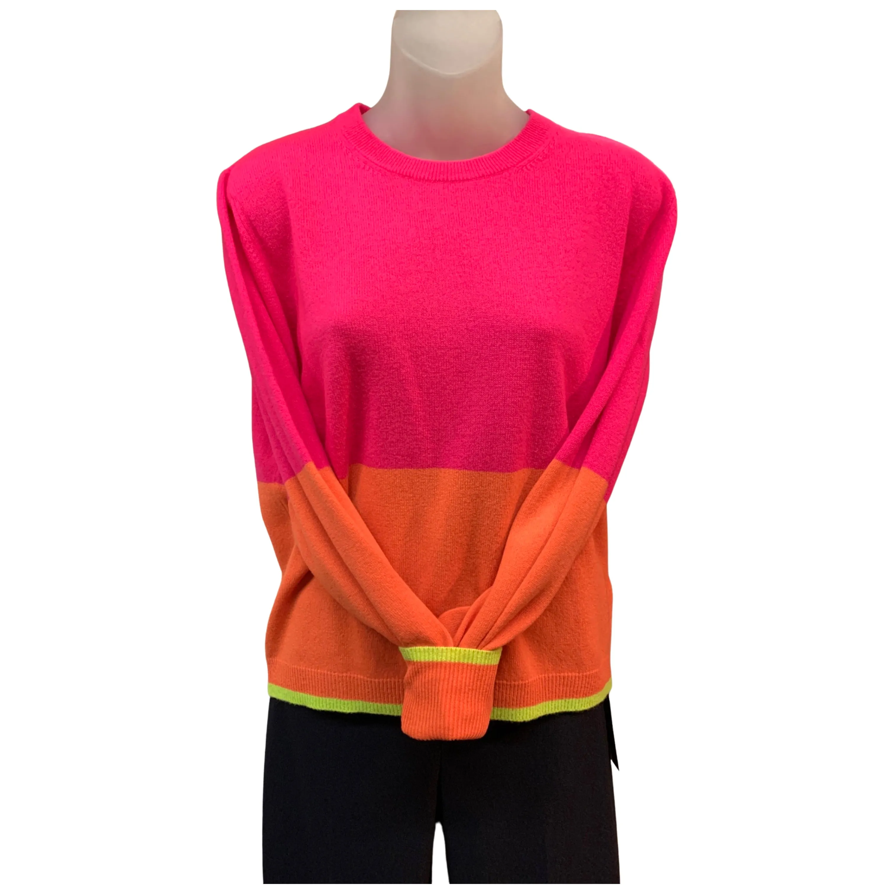 1222099 Cashmere Block Balloon Sleeve Top