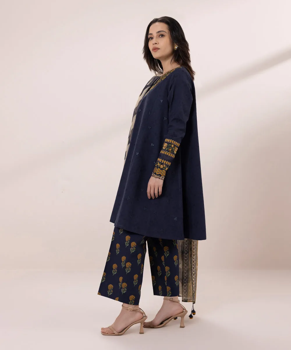 3 Piece - Embroidered Jacquard Suit