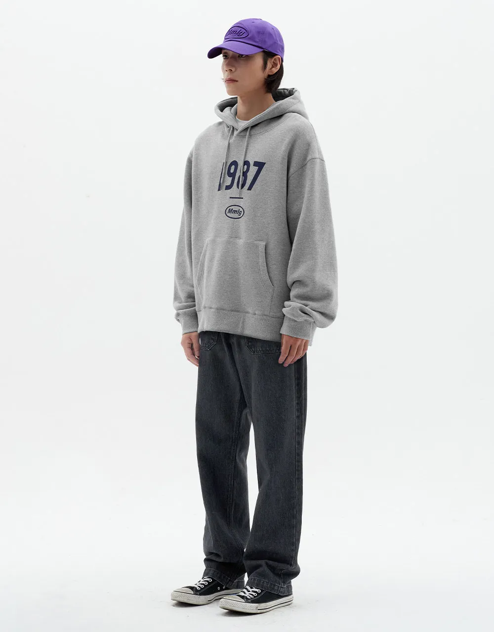 87MM  |Street Style Long Sleeves Plain Cotton Logo Hoodies