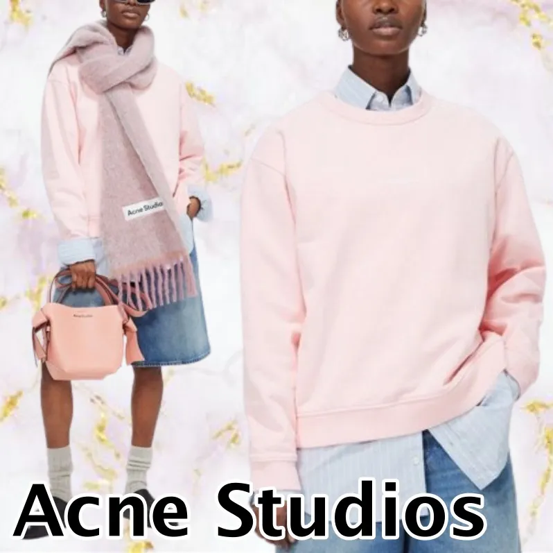 Acne Studios  |Unisex Long Sleeves Cotton Oversized Logo