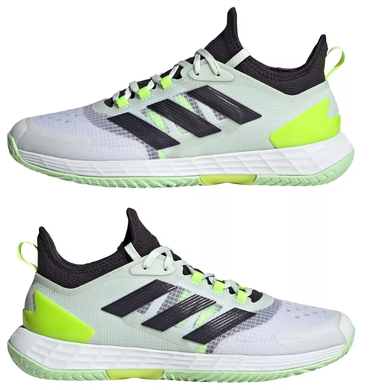 Adidas Adizero Ubersonic 4.1 Tennis Shoes - White/Black/Lucid Lemon