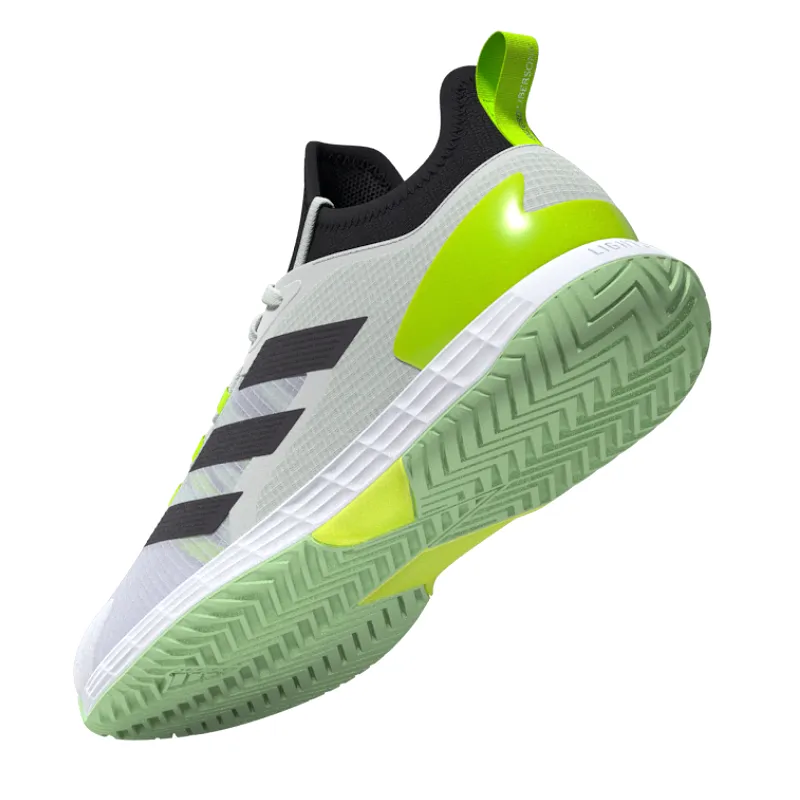 Adidas Adizero Ubersonic 4.1 Tennis Shoes - White/Black/Lucid Lemon