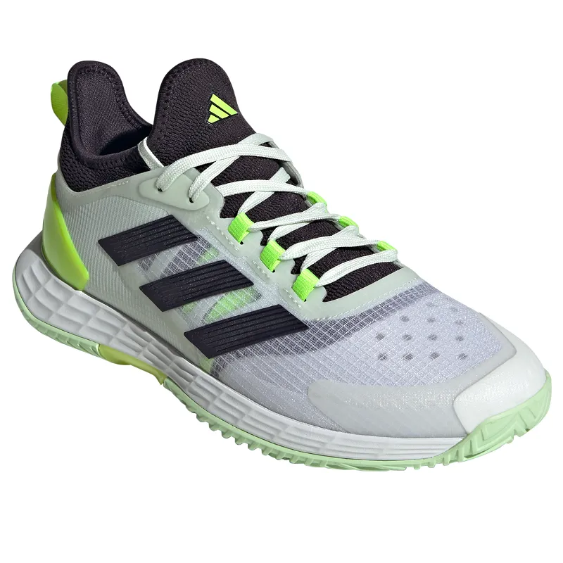 Adidas Adizero Ubersonic 4.1 Tennis Shoes - White/Black/Lucid Lemon