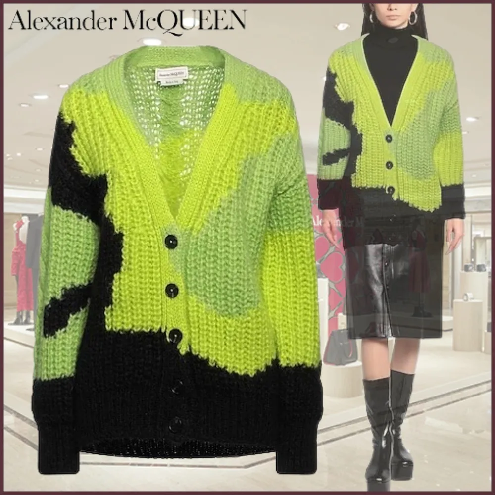 alexander mcqueen  |Casual Style Wool Nylon Street Style Long Sleeves