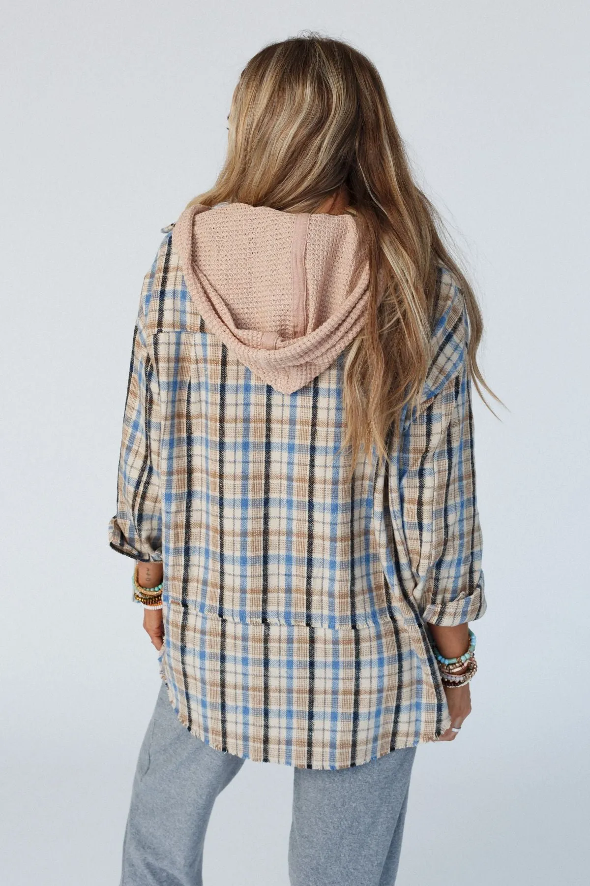 All In With You Plaid Jacket - Taupe Multi