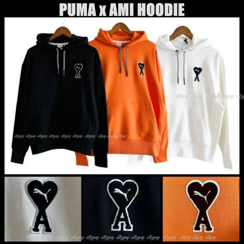 AMI PARIS  |Unisex Street Style Collaboration Logo Designers Hoodies