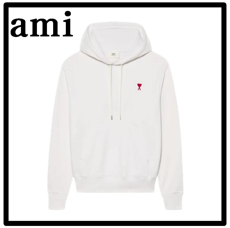 AMI PARIS  |Unisex Street Style Logo Designers Hoodies