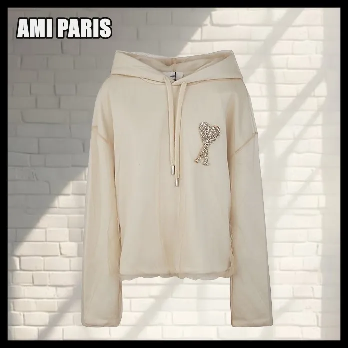 AMI PARIS  |Unisex Street Style Logo Hoodies & Sweatshirts