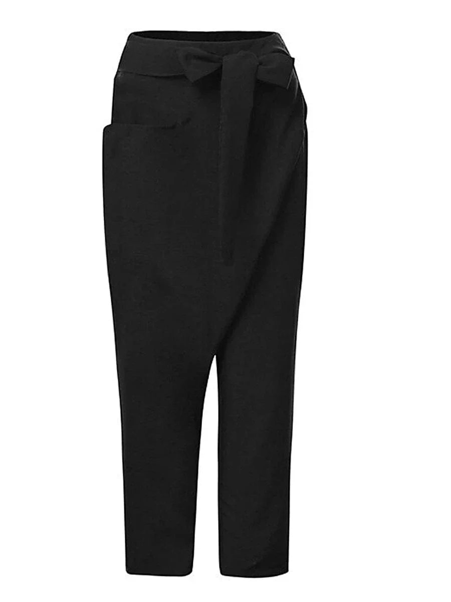 Ankle-Length Cotton Blend Dress Pants for Women's Casual and Work Wear