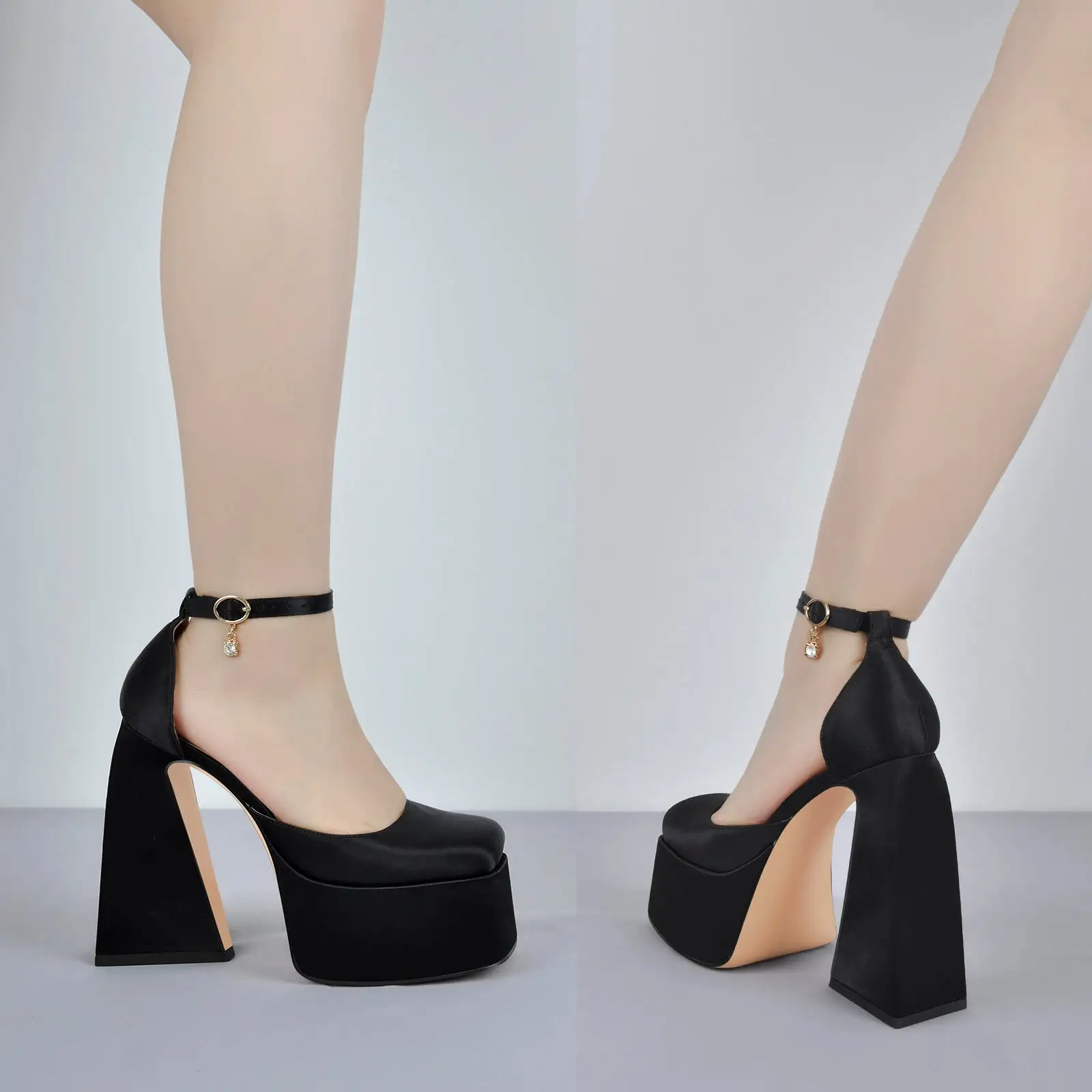 Ankle Strap Chunky Platform Mary Jane Pumps