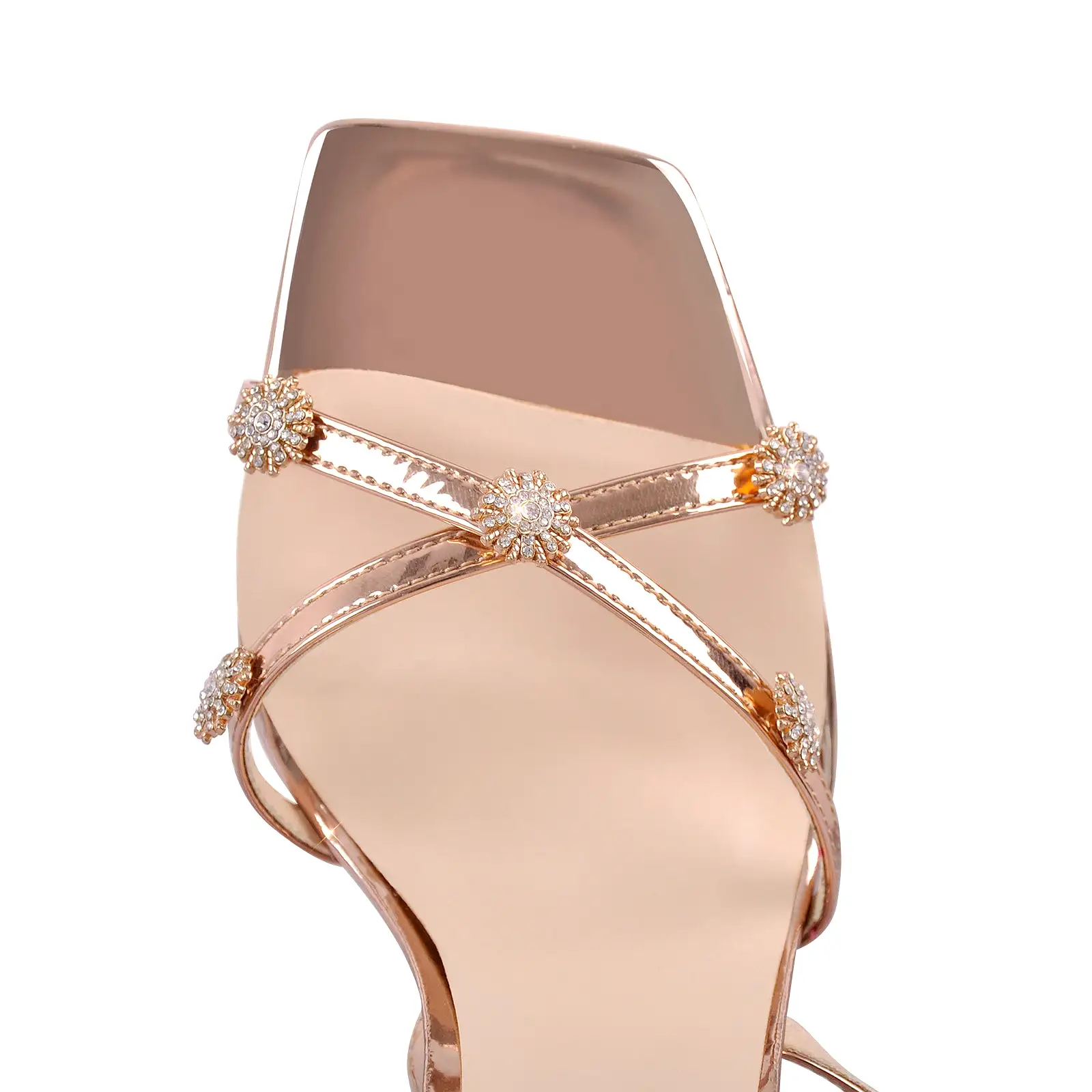 Ankle Strap Lace up Rhinestone Sandals