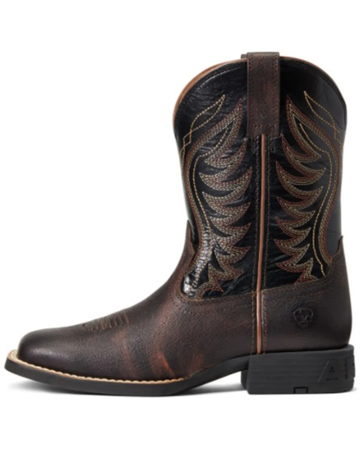 Ariat Boys' Amos Hand-Stained Western Boot - Broad Square Toe