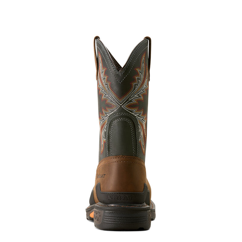 Ariat Men's OverDrive Wide Square Toe Composite Toe Work Boot in Brown