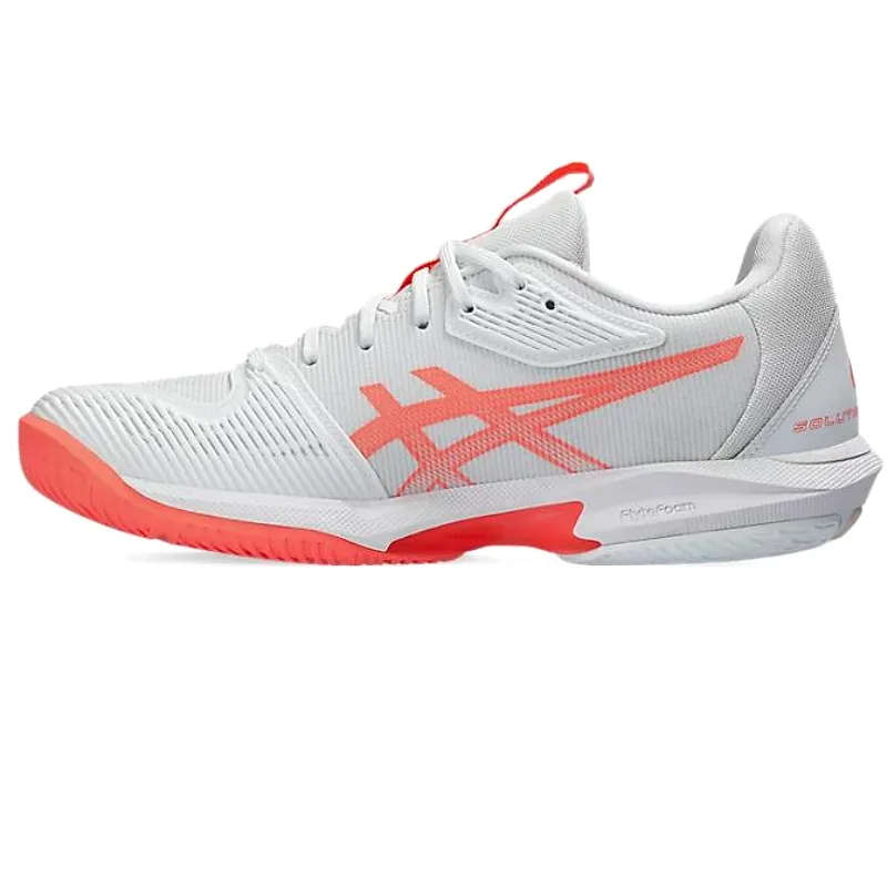 Asics Solution Speed FF 3 Women's Tennis Shoes - White/Sun Coral