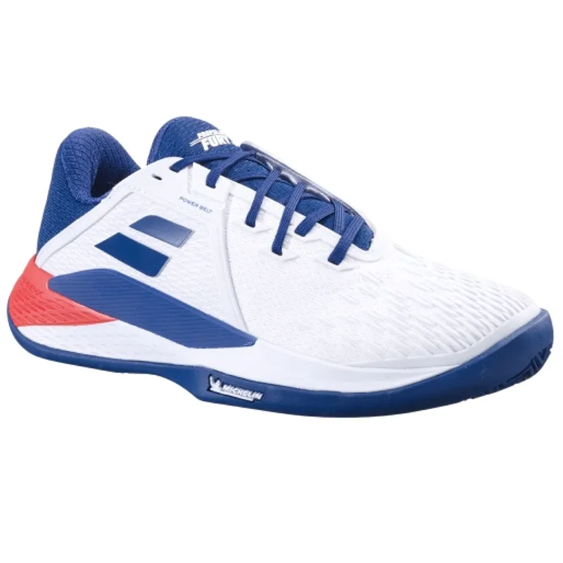 Babolat Propulse Fury 3 Clay Mens Tennis Shoes - White/Estate Blue