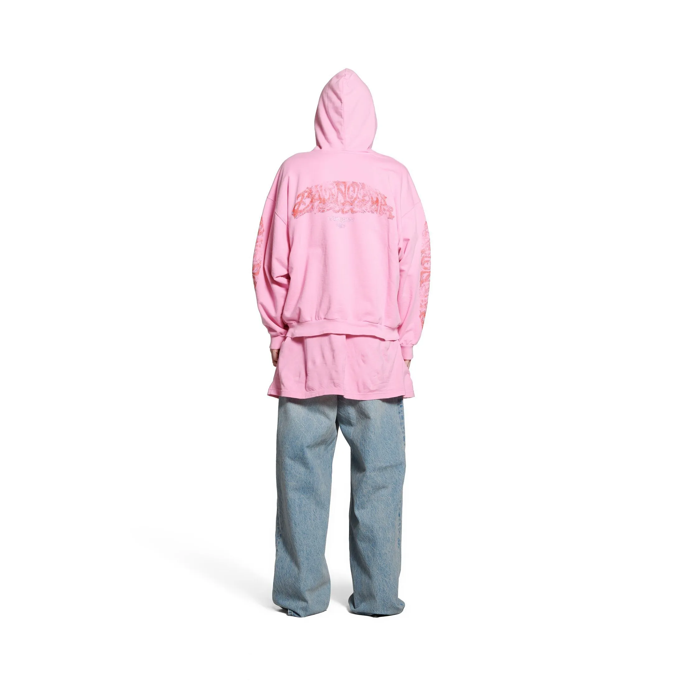 BALENCIAGA  |Offshore Zip-up Hoodie Medium Fit in Pink