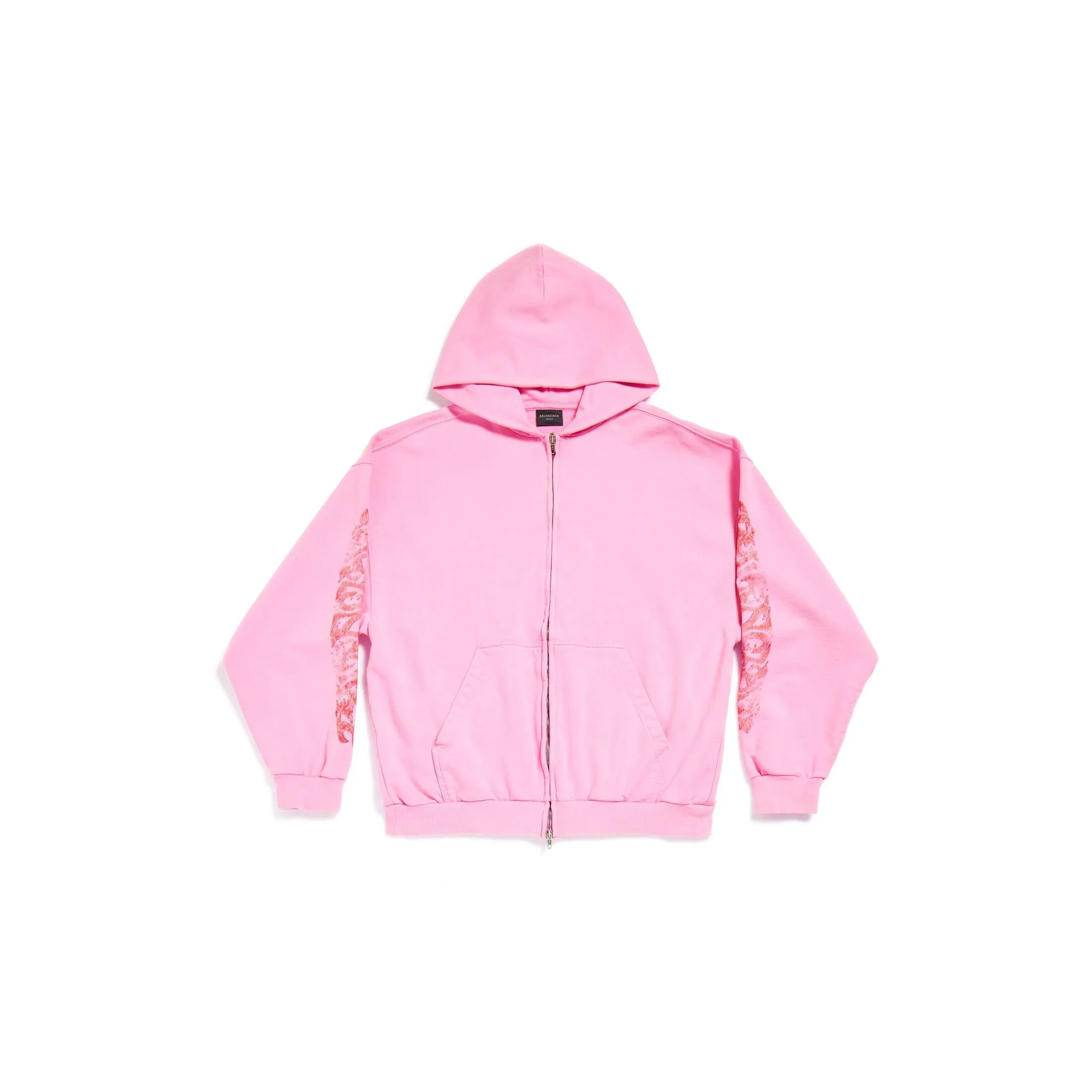 BALENCIAGA  |Offshore Zip-up Hoodie Medium Fit in Pink