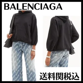 BALENCIAGA  |Street Style Long Sleeves Cotton Logo Hoodies & Sweatshirts