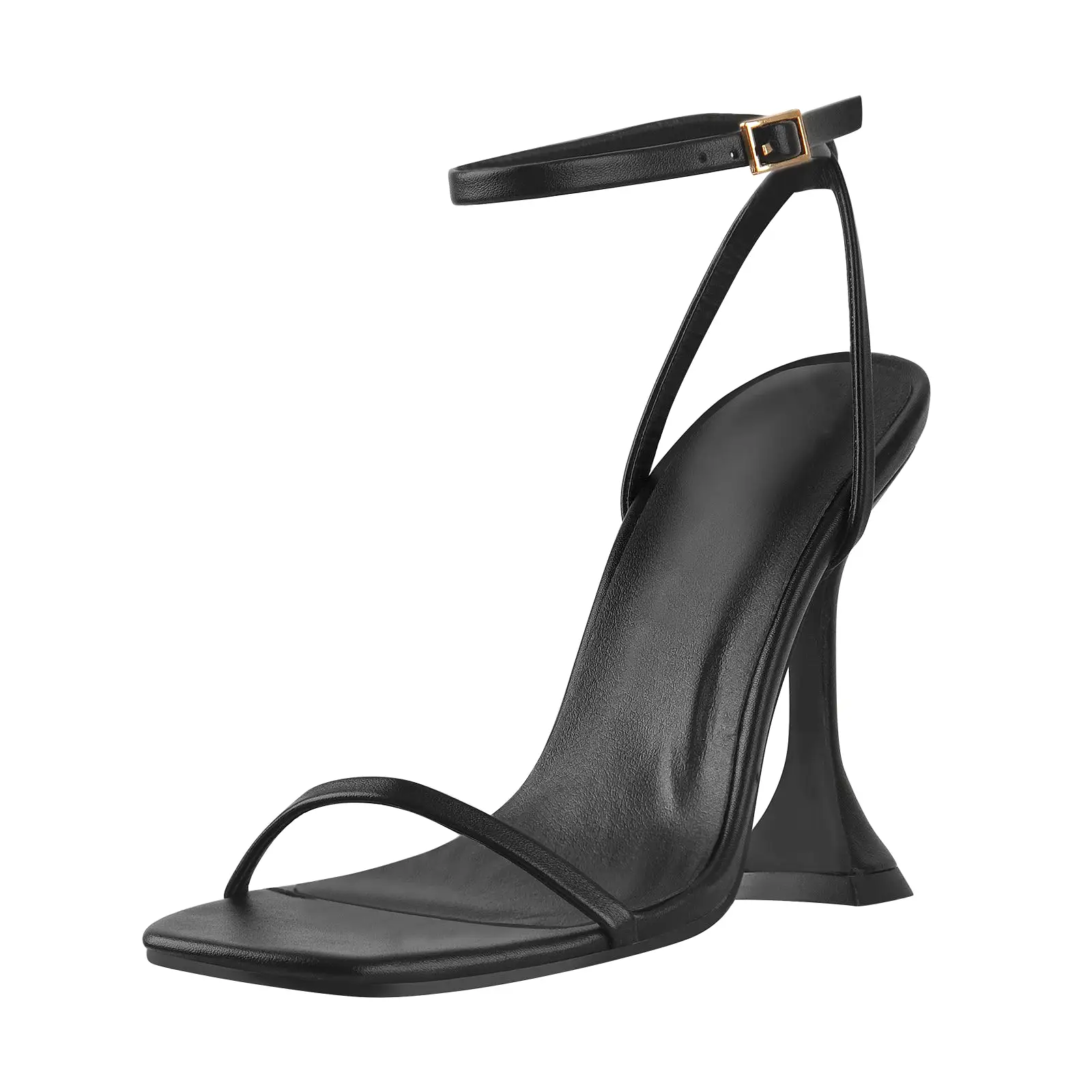 Black Ankle Strap High Heel Sandals