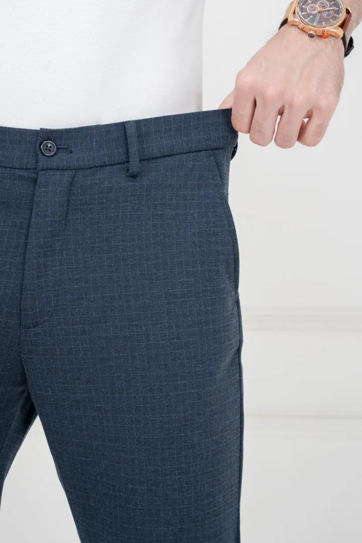 Blue Checks Power Stretch Slim Fit Pants