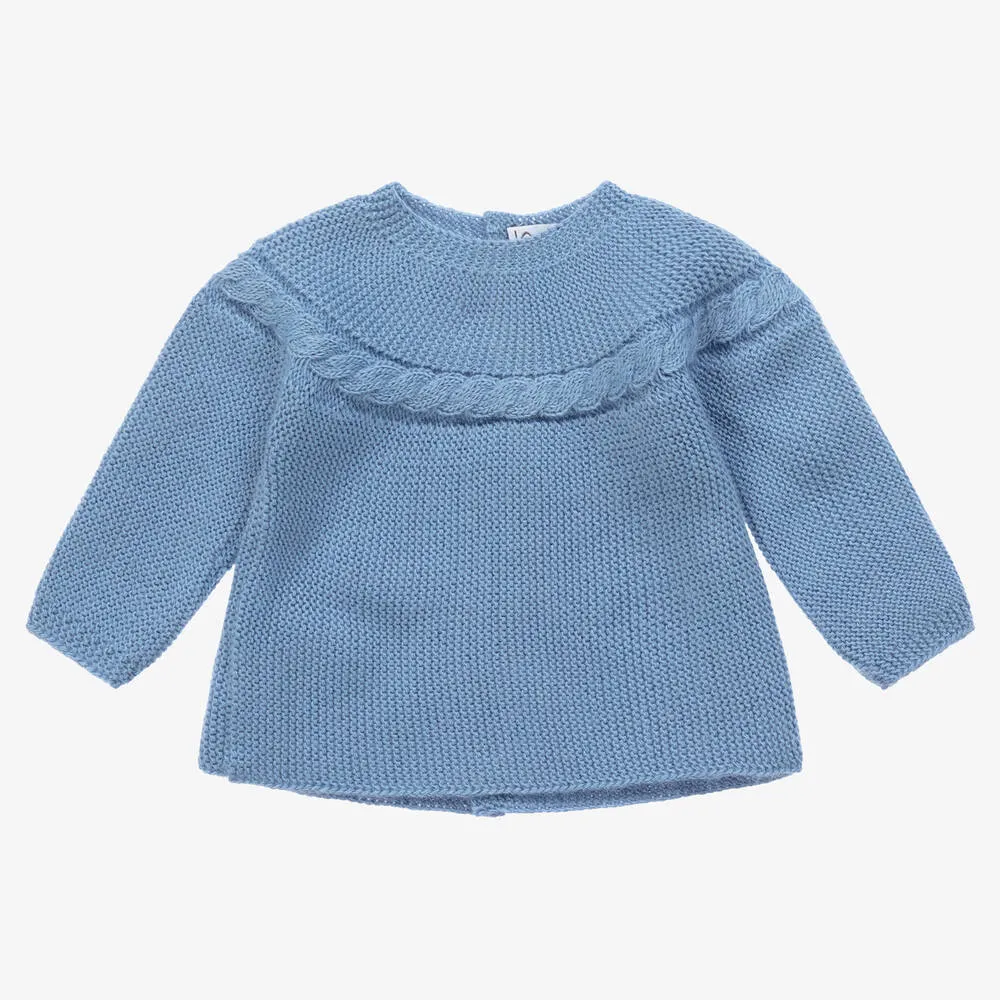 Blue Knitted Baby Sweater