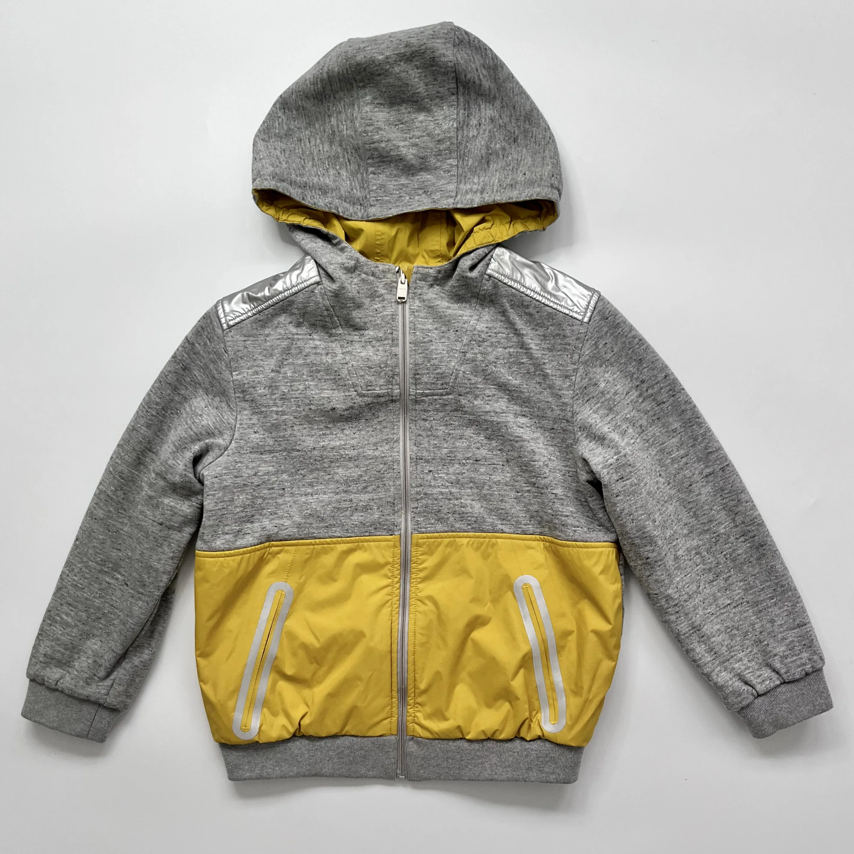 Bonpoint Reversible Yellow And Grey Jacket: 10 Years