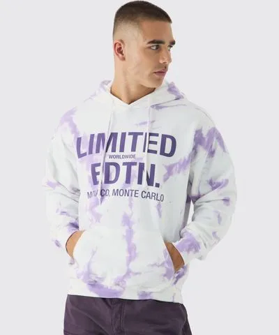 boohoo Mens Oversized Tie Dye Limited Edtn Hoodie