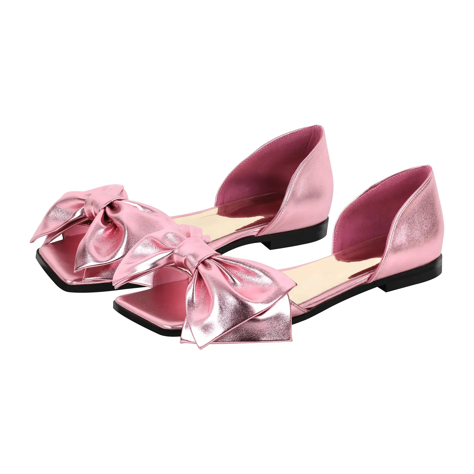 Bow Square Toe Flats