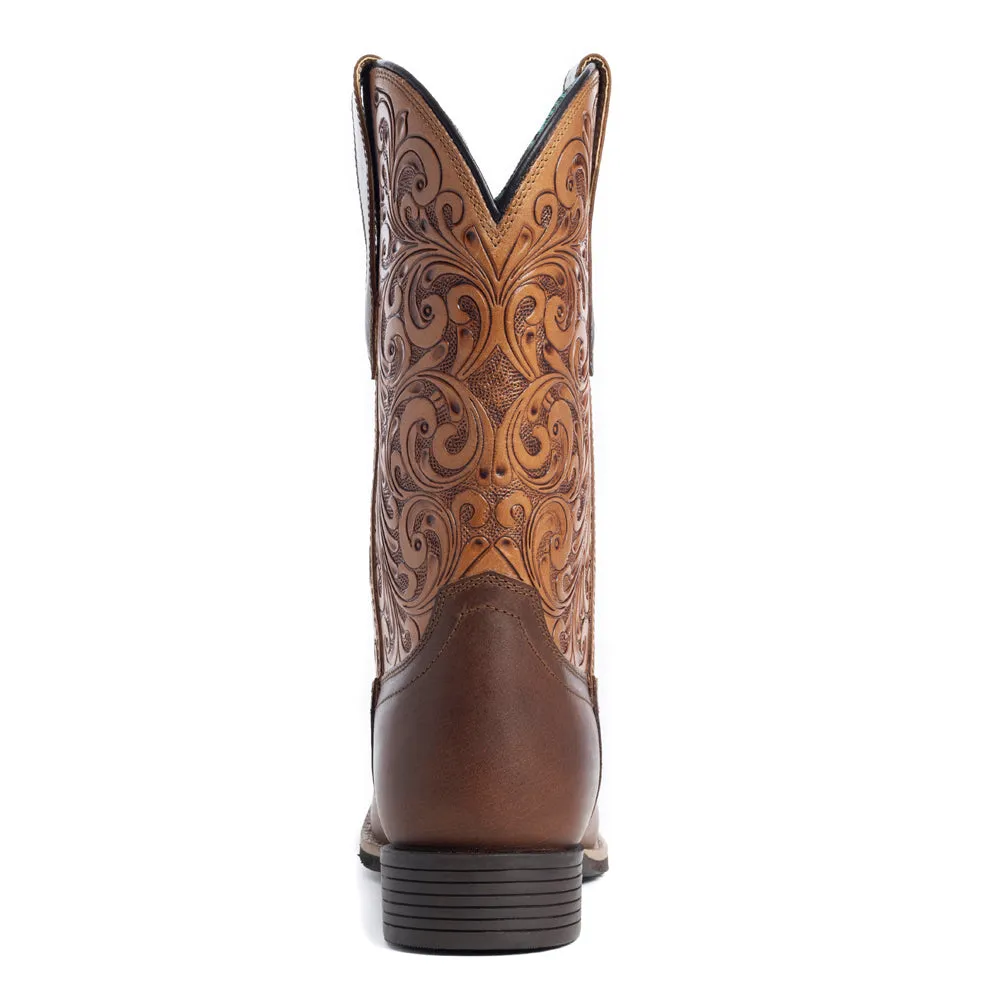 Camilita Hand-tooled Boots in Brown