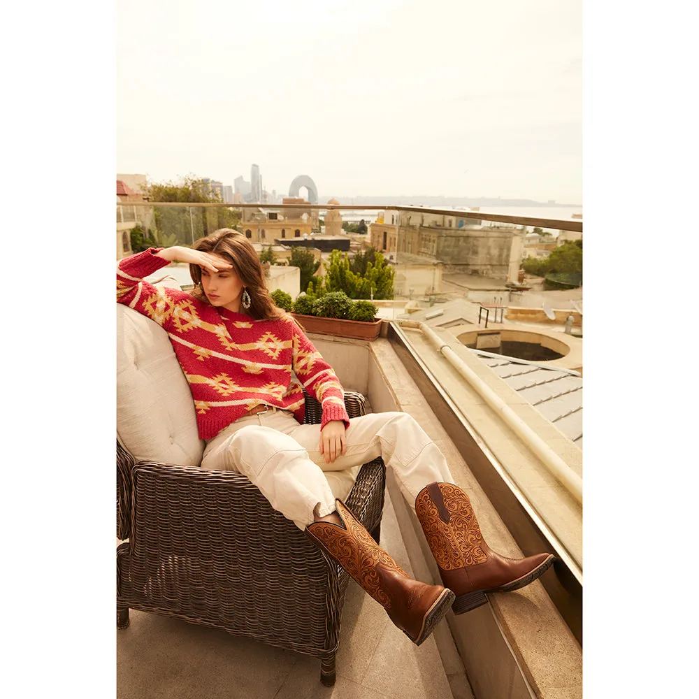 Camilita Hand-tooled Boots in Brown