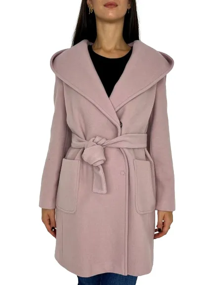 CAPPOTTO DONNA ROSA CON CAPPUCCIO