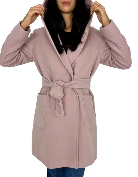 CAPPOTTO DONNA ROSA CON CAPPUCCIO