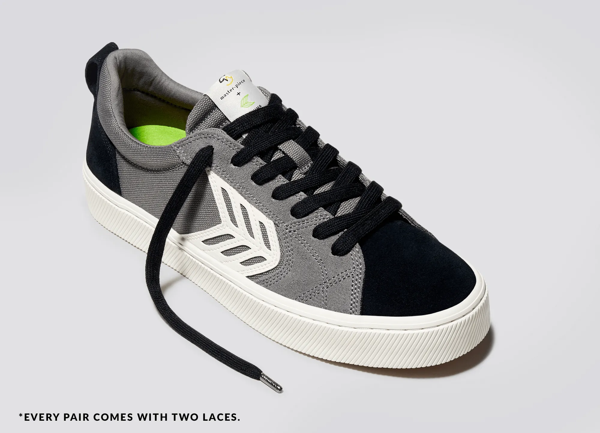 CATIBA PRO Low master-piece Charcoal Grey Cordura Black Suede Ivory Logo Sneaker Women