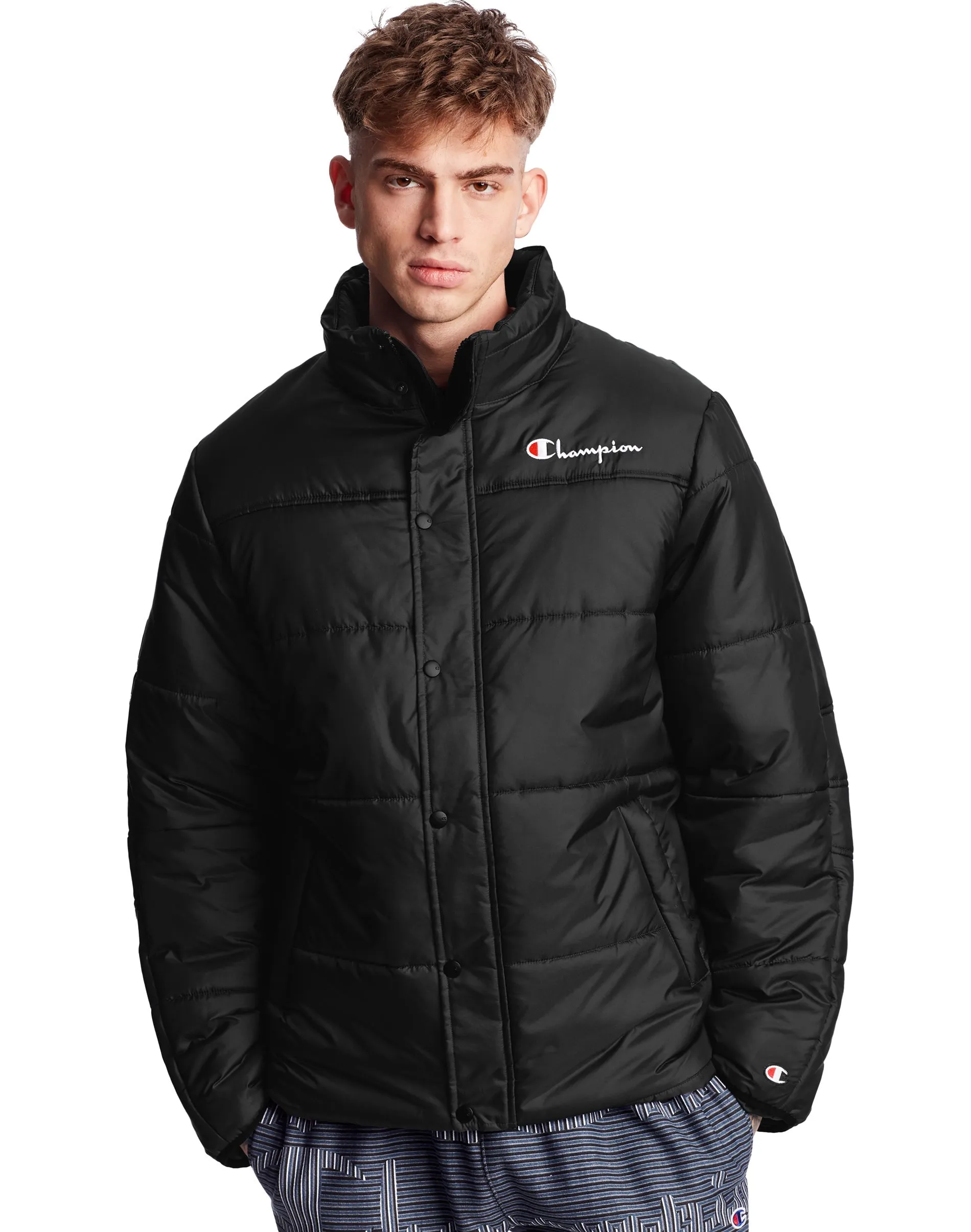 Champion LIFE Men's Puffer Jacket with Packable Hood