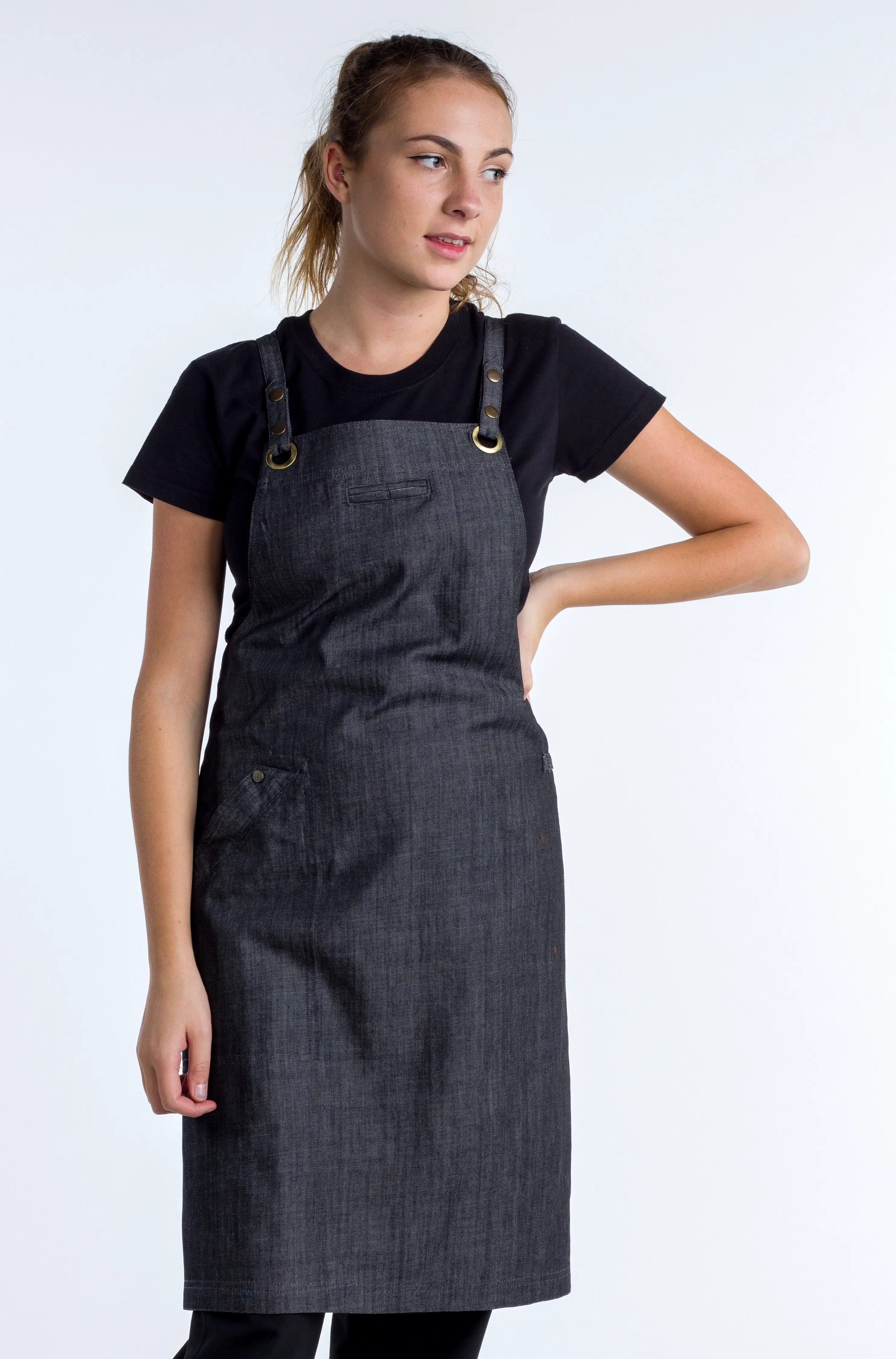 Charcoal grey denim apron fitzroy