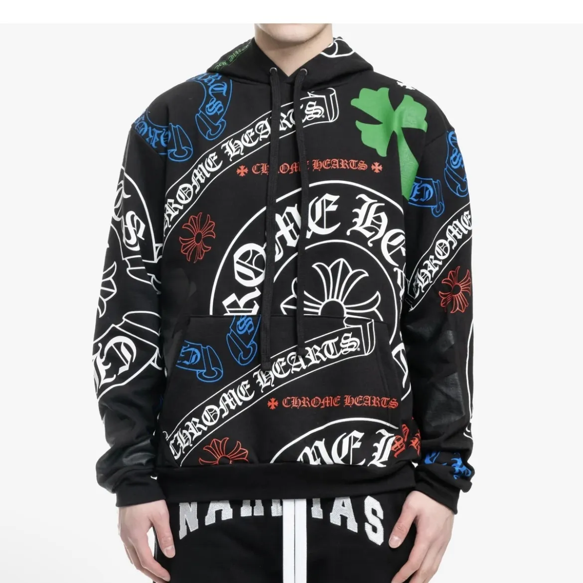 CHROME HEARTS  |Street Style Long Sleeves Cotton Logo Hoodies