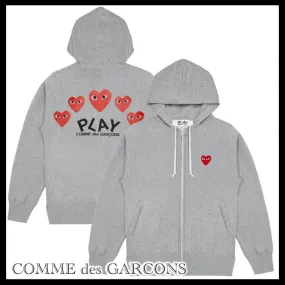 COMME des GARCONS  |Heart Long Sleeves Cotton Logo Hoodies & Sweatshirts