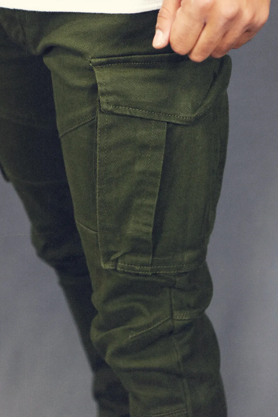 COPPER RIVET | 133204 | UTILITY CARGO SLIM FIT PANTS | OLIVE |