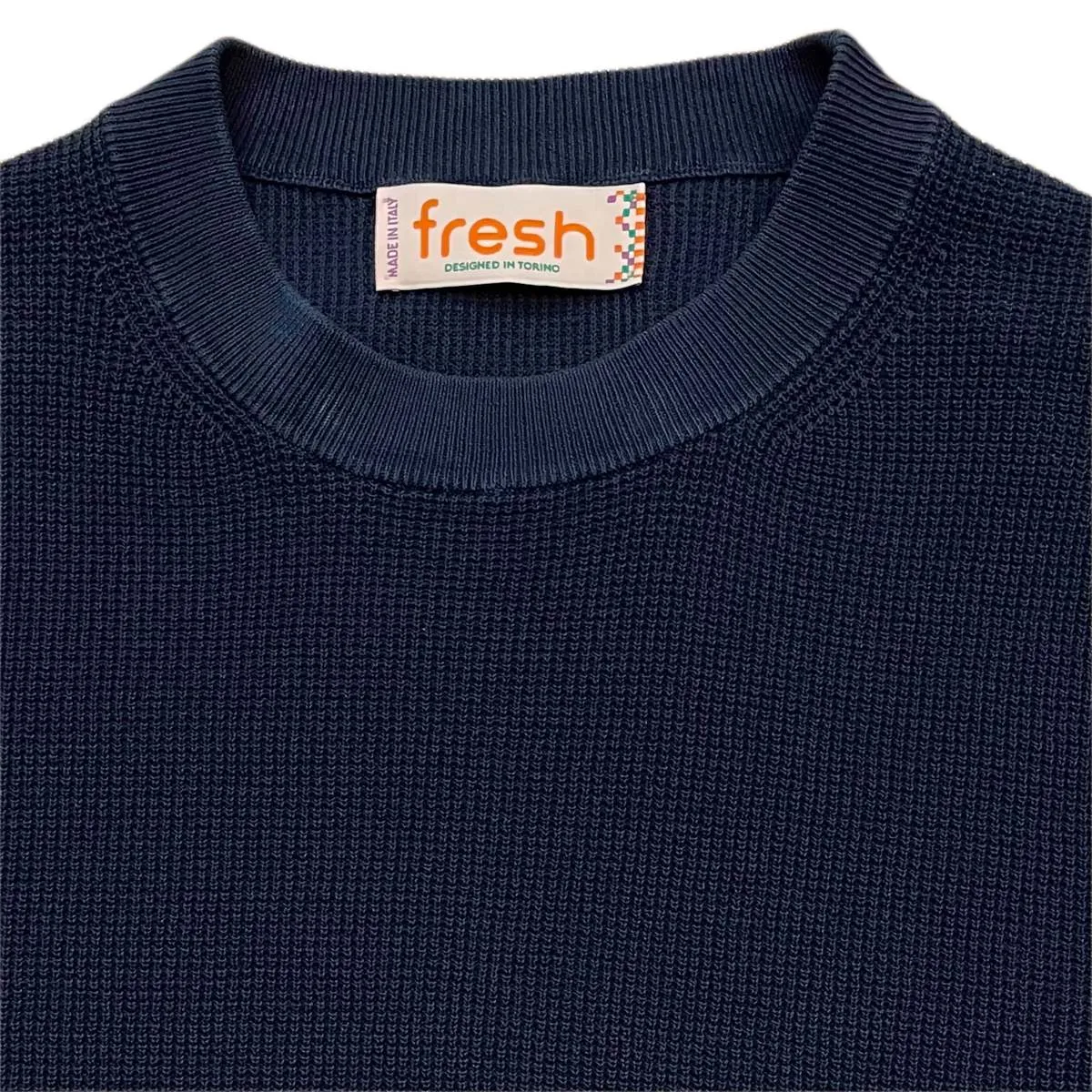 Crepe Cotton Sweater - Navy