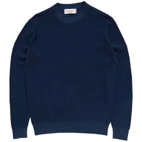 Crepe Cotton Sweater - Navy