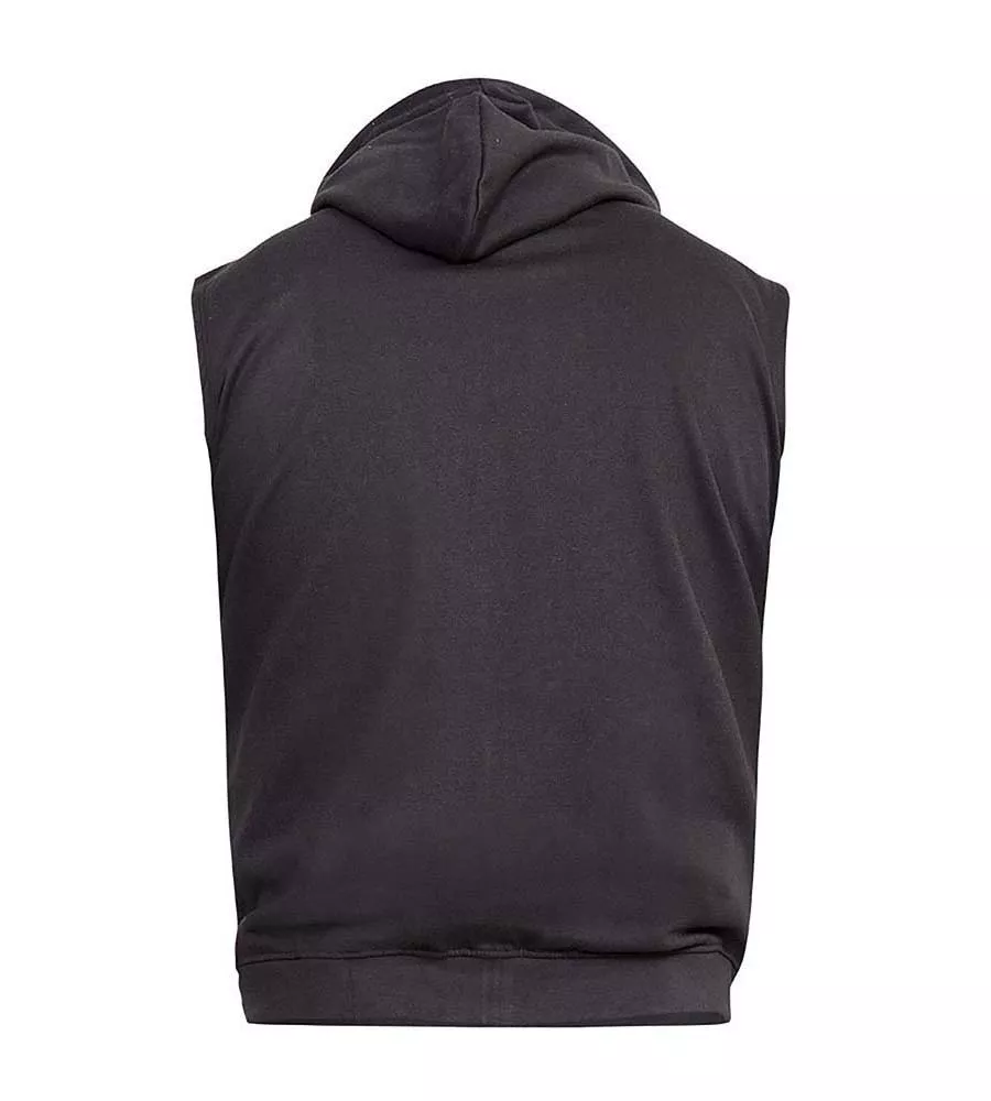 D555 Big Mens Black Sleeveless Hoodie (BLAKE BLACK)