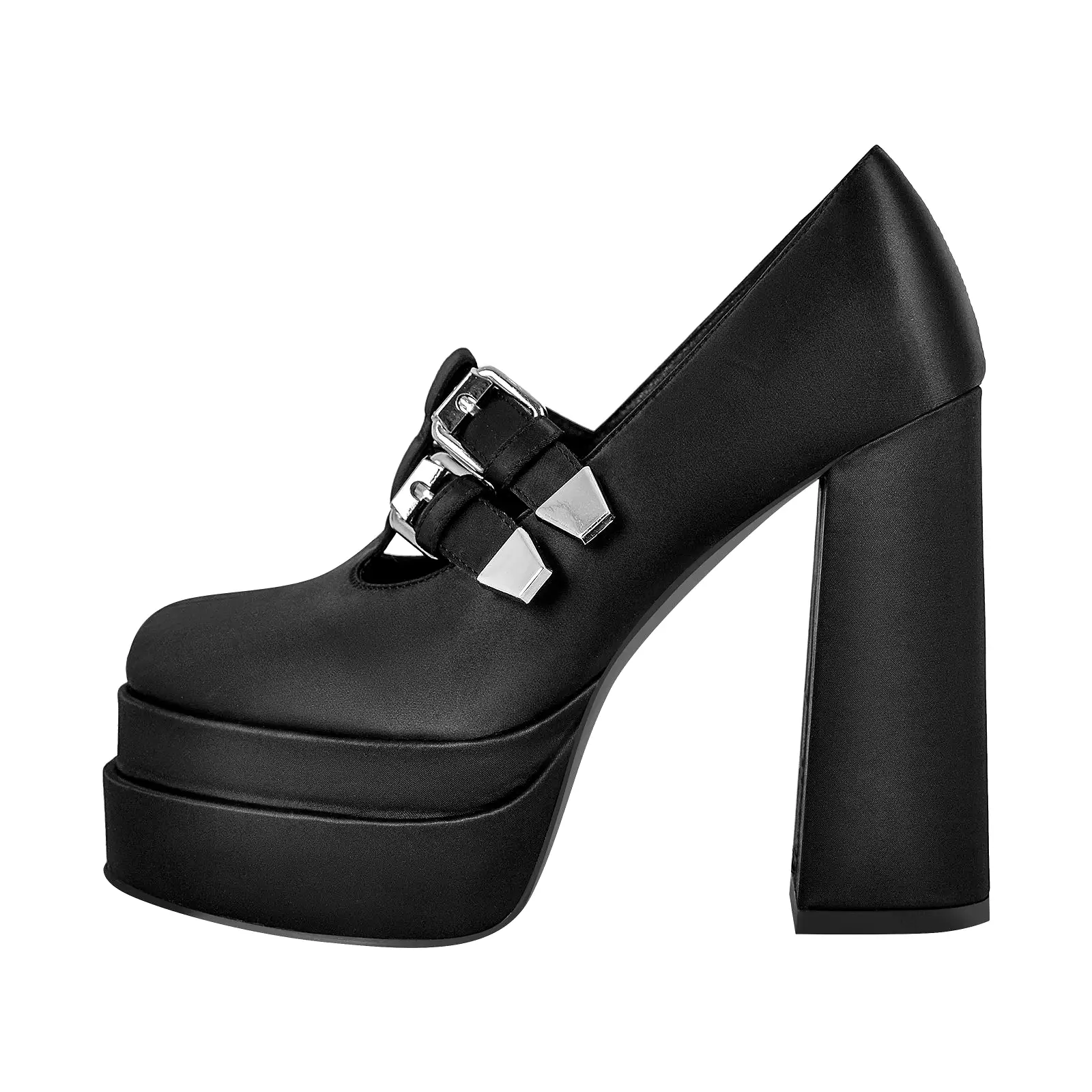 Double Platforms Chunky High Heel  Pumps