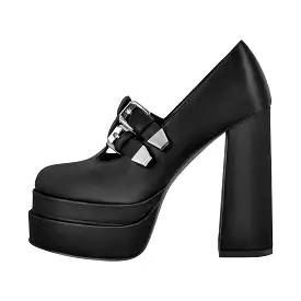 Double Platforms Chunky High Heel  Pumps