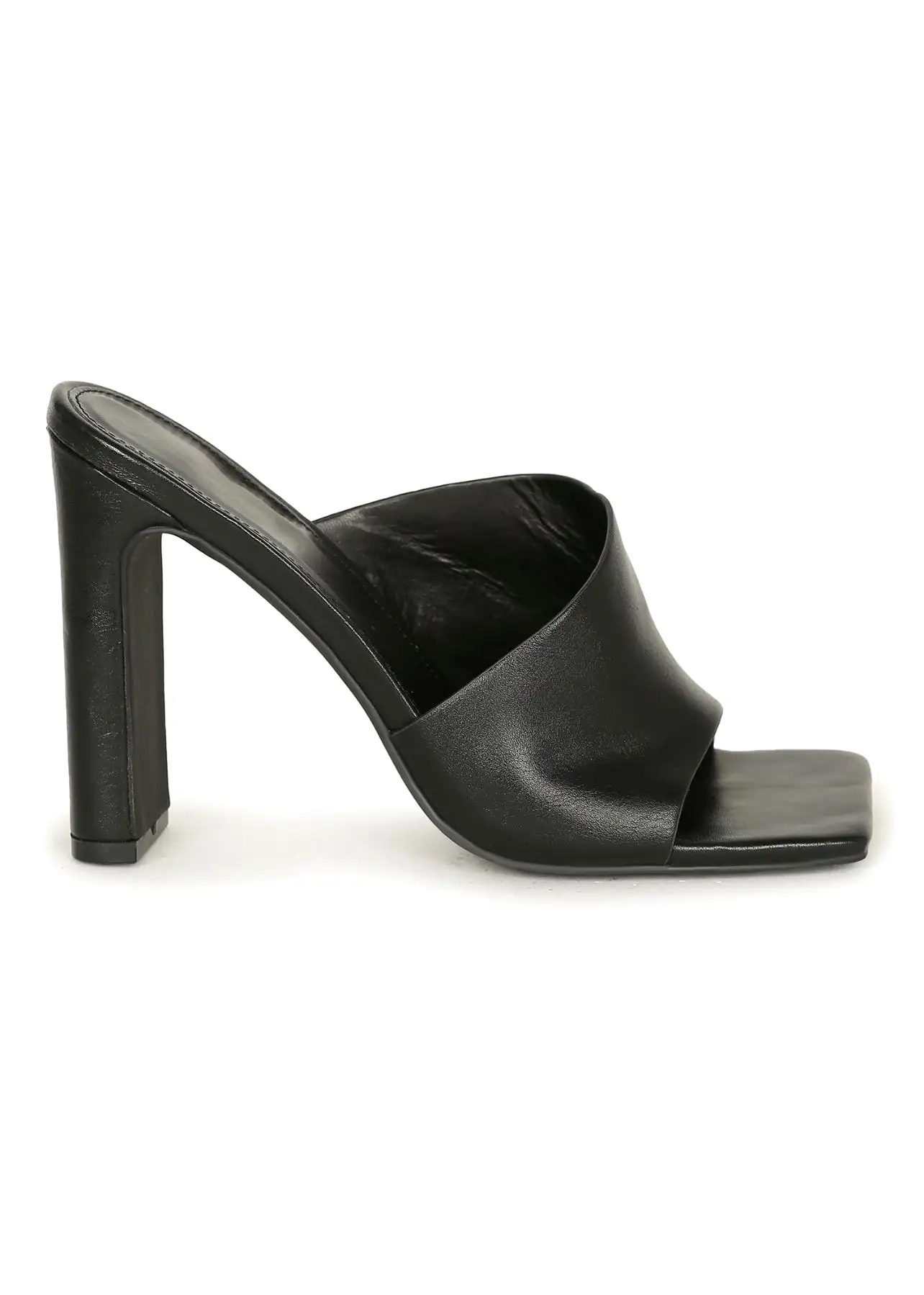 Emmeline Simple Slip On Square Toe Mule Heels