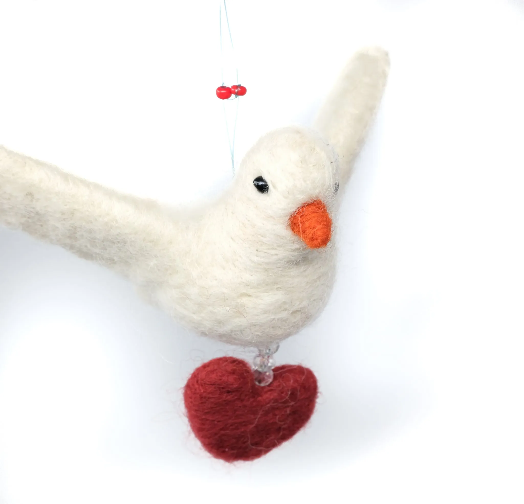 Felted Dolls - Dove with Heart