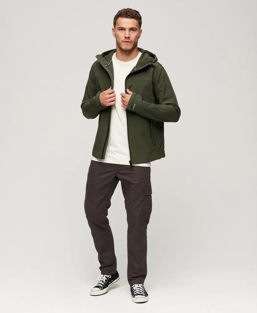 Fleece Lined Softshell Hooded Jacket | Dark Moss Green