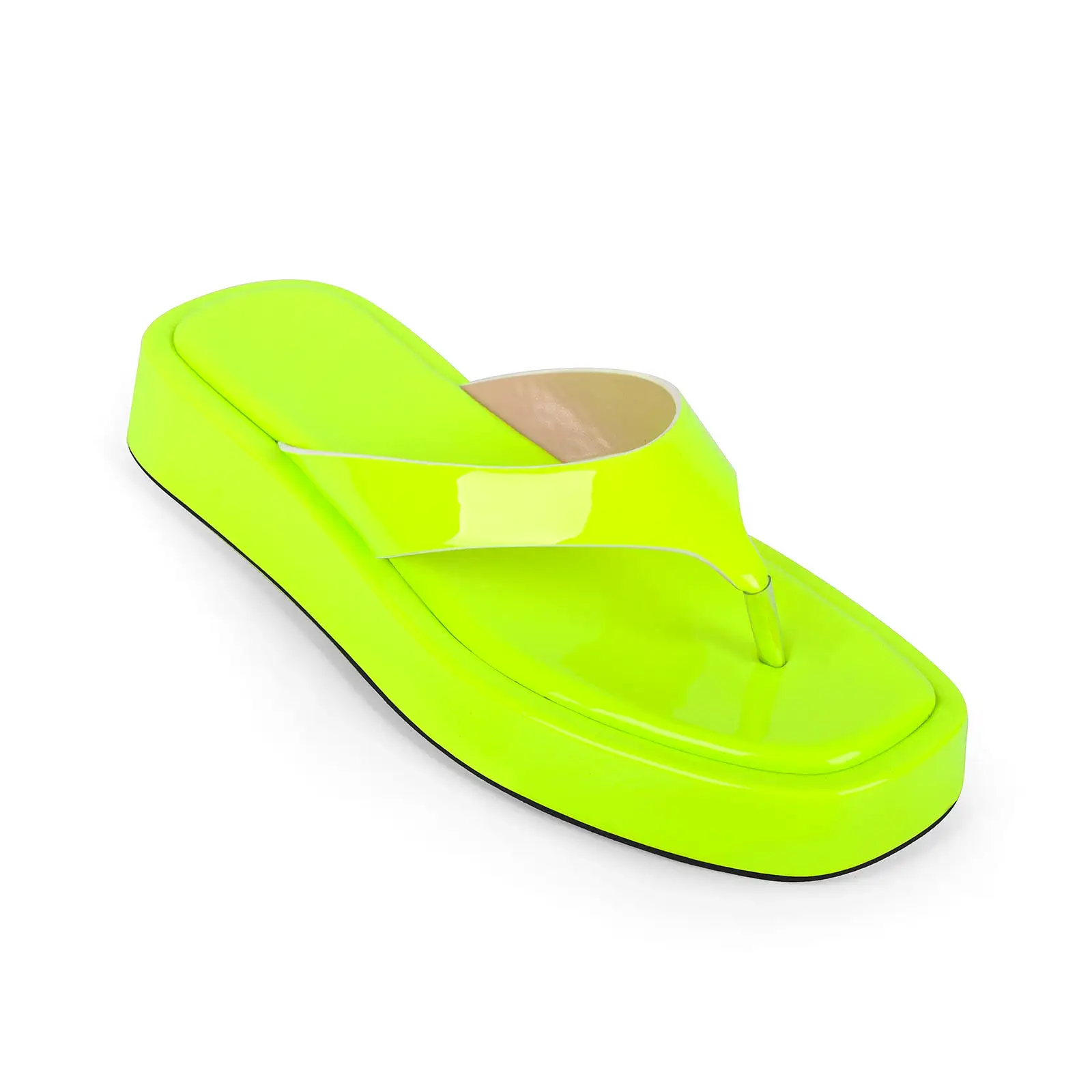 Fluorescent Green Flip Flop Slippers