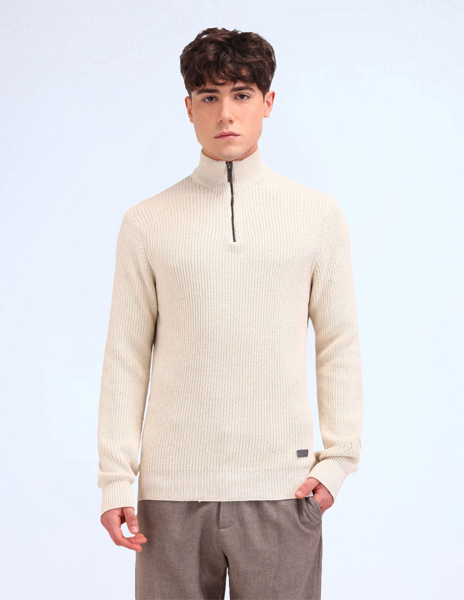 Flying Machine Textured Cotton Sweater