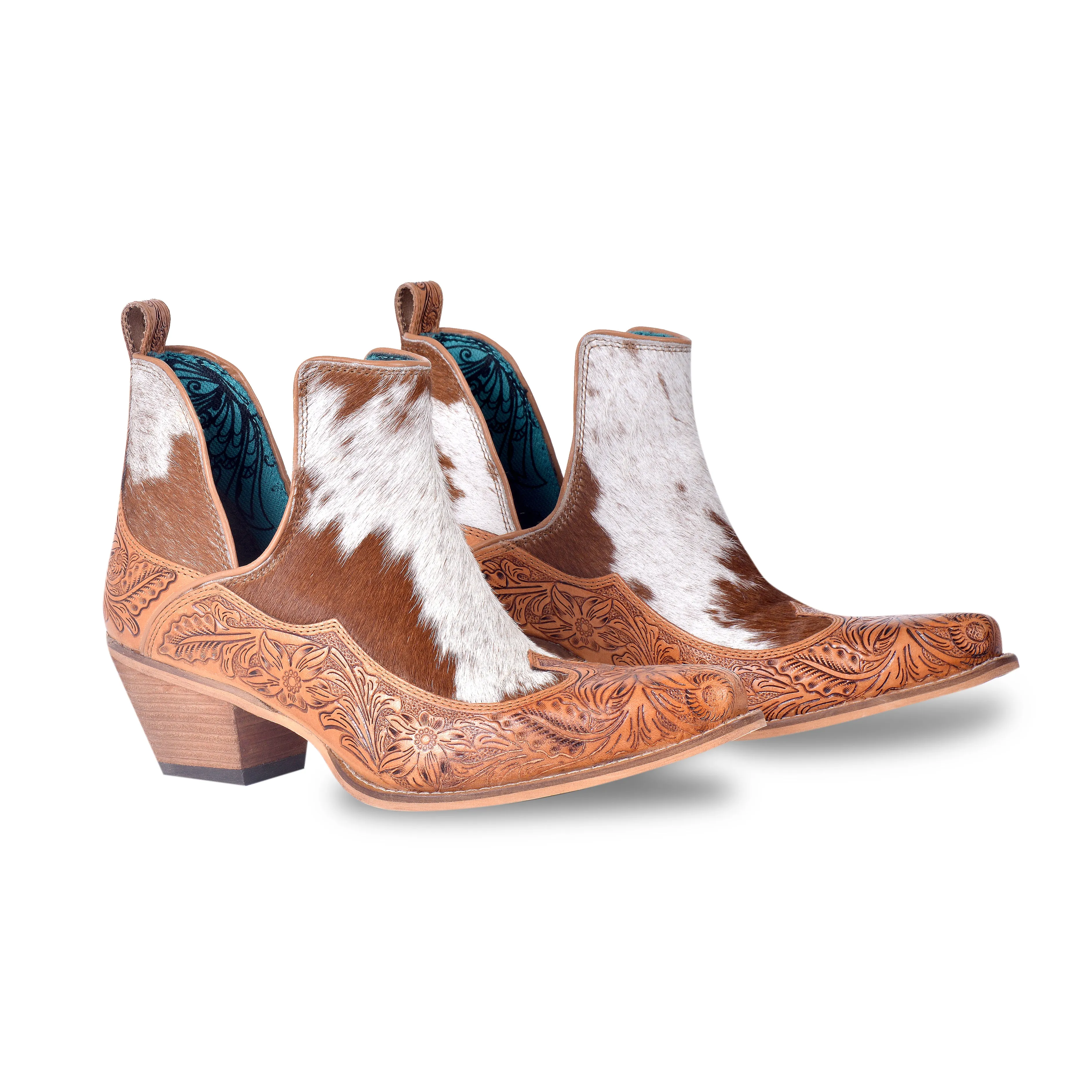 Frisco Hacienda Hair-on Hide & Hand-tooled Boots