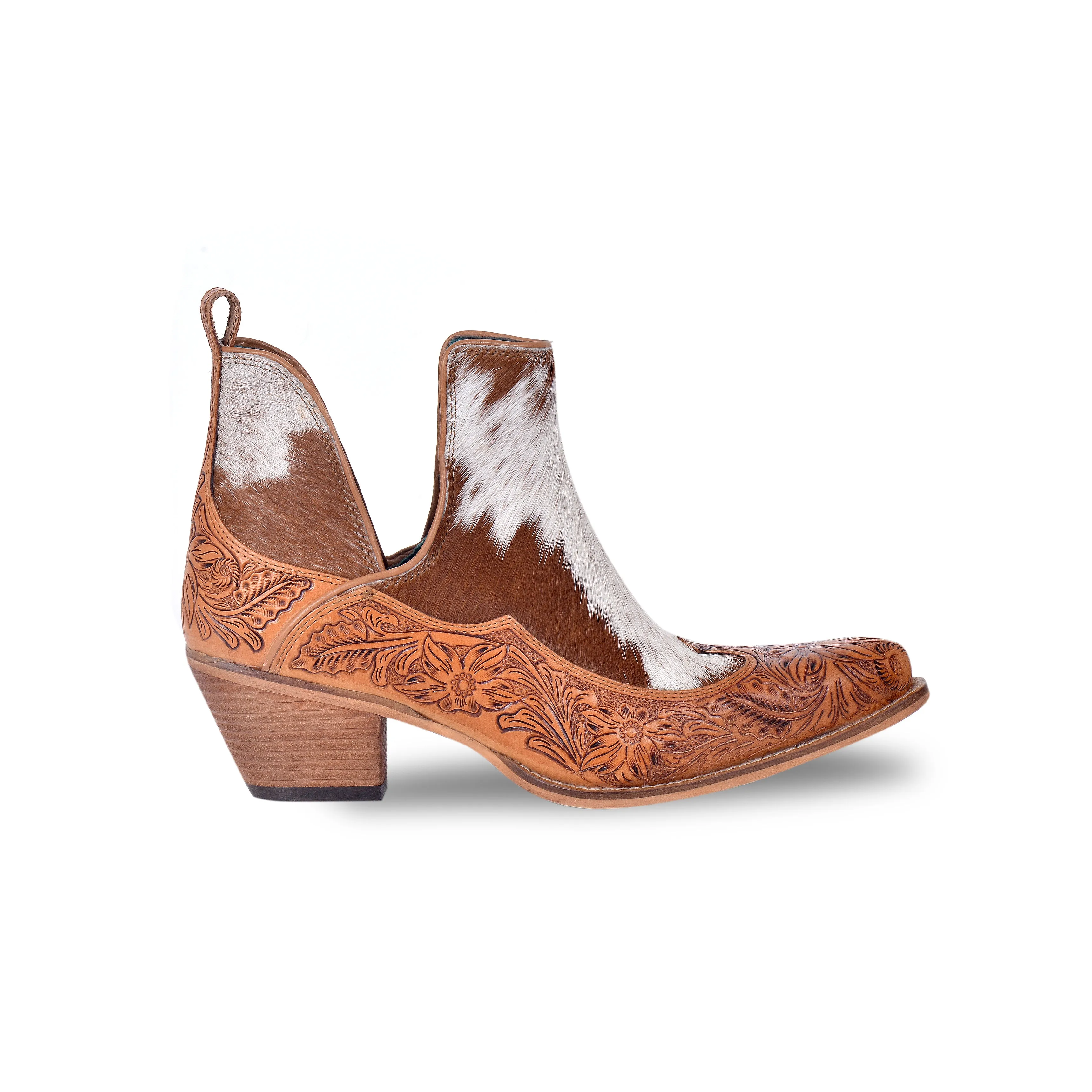 Frisco Hacienda Hair-on Hide & Hand-tooled Boots